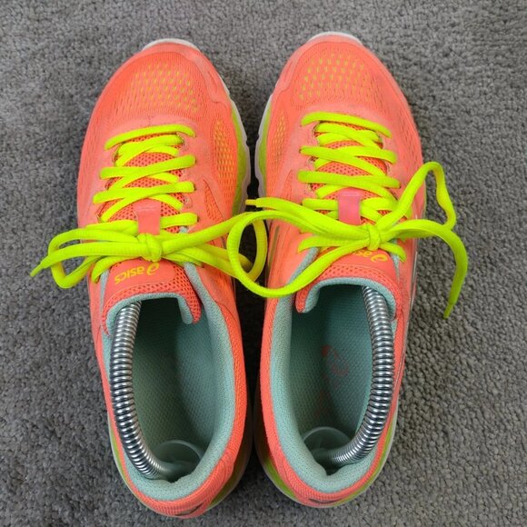 Asics 33 FA Womens Size 8.5 Running Shoes Low Top Sneakers Coral Orange Lace Up - Picture 10 of 12